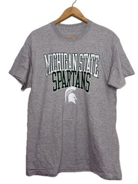 Captivating Michigan State Spartans Grey Graphic Tee Men’s Size Large